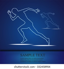 Running man. Vector  illustration.
