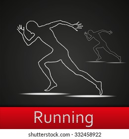 Running man. Vector  illustration.