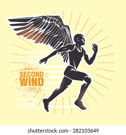 Running Man. Vector Illustration Created In Topic 