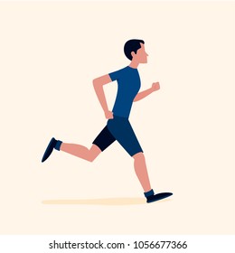 Running man. Vector illustration in flat style
