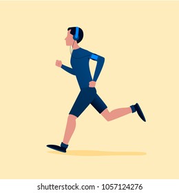 Running Man. Vector Illustration In Flat Style