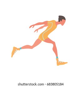 Running man. Vector illustration, isolated on white background