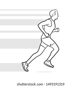 Running man vector illustration on white background