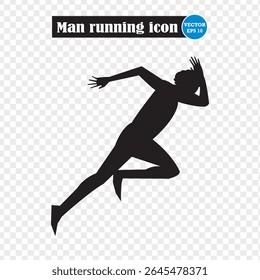 Running man vector of isolated silhouettes. Man Running Icon. Vector illustration. Eps 10