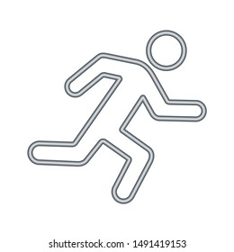 Running Man. Vector linear icon, on a white background.