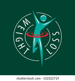 running man, weight loss vector logo 