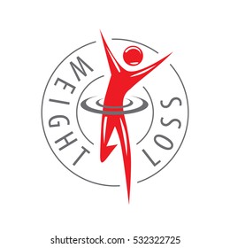 running man, weight loss vector logo 