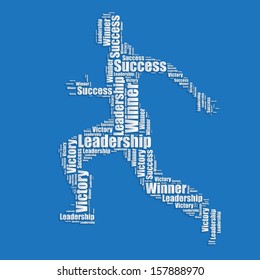 Running man Word cloud typography text word art vector illustration
