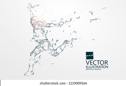 Running Man,Network connection turned into, vector illustration.
