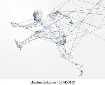 Running Man,Network connection turned into, vector illustration.