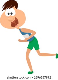 Running a marathon, illustration, vector on a white background.