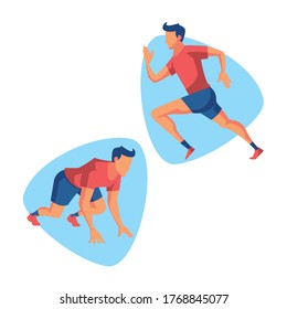 running marathon jogging sport vector