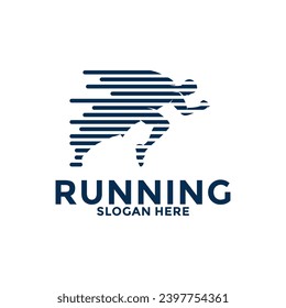 Running and marathon logo design template, Run Club Logo, Abstract People Running logo vector