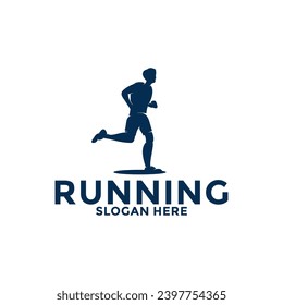Running and marathon logo design template, Run Club Logo, Abstract People Running logo vector