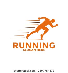 Running and marathon logo design template, Run Club Logo, Abstract People Running logo vector