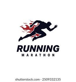 Plantilla de diseño de logotipo de maratón