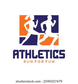 Running and marathon logo design template