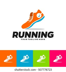 Running, marathon logo design template