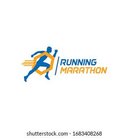 Running Marathon Logo Sport and Speed