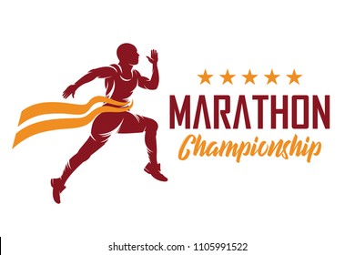 Running And Marathon Logo Vector