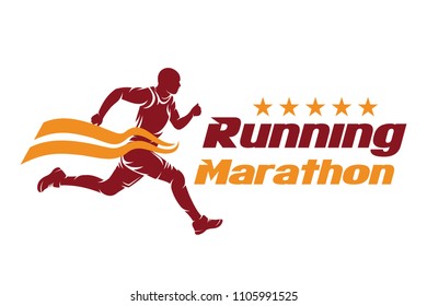 Running and Marathon Logo Vector