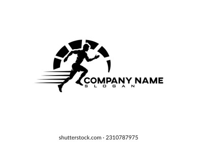 Running and Marathon Logo Vector