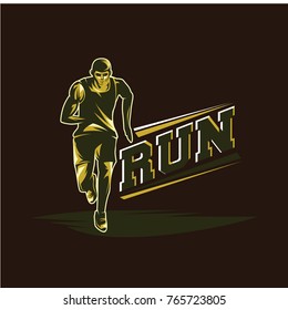 Running and Marathon Logo Vector