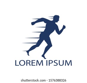 Running and Marathon Logo Vector Design. Running man vector symbol. Sport and competition concept.