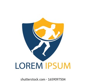 Running and Marathon Logo Vector Design. Running man vector symbol. Sport and competition concept. 