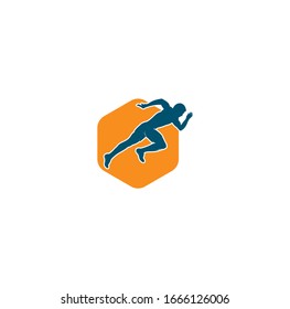Running and Marathon Logo Vector Design. Running man vector symbol. Sport and competition concept.	