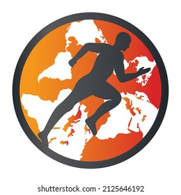 Running and Marathon Logo Vector Design. Running man vector symbol.	