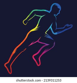 Running and Marathon Logo Vector Design. Running man vector symbol.