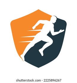 Running and Marathon Logo Vector Design. Running man vector symbol.
