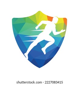 Running and Marathon Logo Vector Design. Running man vector symbol.