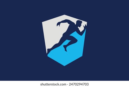 Running and Marathon Logo Vector Design Running man vector symbol Sport and competition concept