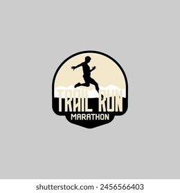 Running marathon logo vector graphic of illustration, ultra marathon, trail run marathon