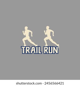 Running marathon logo vector graphic of illustration, ultra marathon, trail run marathon