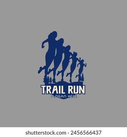 Running marathon logo vector graphic of illustration, ultra marathon, trail run marathon