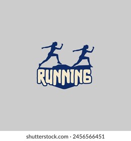 Running marathon logo vector graphic of illustration, ultra marathon, trail run marathon