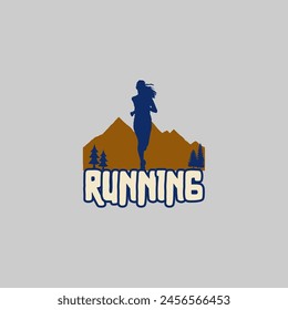 Running marathon logo vector graphic of illustration, ultra marathon, trail run marathon