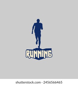 Running marathon logo vector graphic of illustration, ultra marathon, trail run marathon