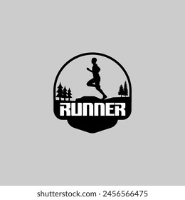 Running marathon logo vector graphic of illustration, ultra marathon, trail run marathon