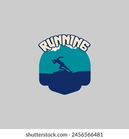 Running marathon logo vector graphic of illustration, ultra marathon, trail run marathon