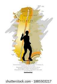 Running marathon, people run, sport background ready for poster or banner vector illustration 