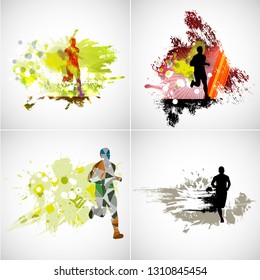 Running marathon, people run - vector illustration