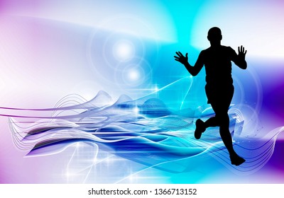 Running marathon, people run - vector illustration