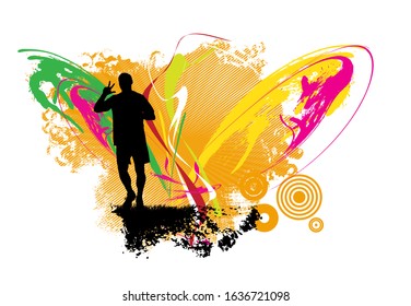 Running marathon, people run - vector illustration