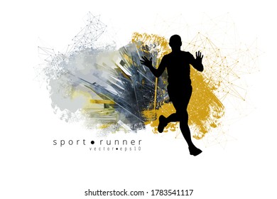Running marathon, people run - vector illustration