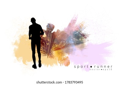 Running marathon, people run - vector illustration