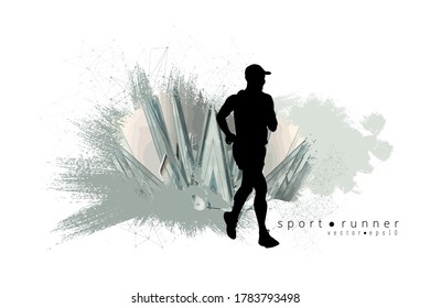 Maratón en marcha, la gente corre - ilustración vectorial